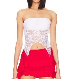 Revolve More to Come White Lace Tube Top